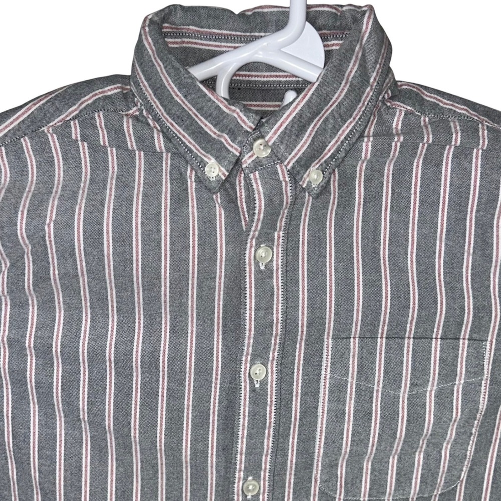 American Eagle Outfitters Men's Small Striped Button Down Shirt Casual Top Gray
